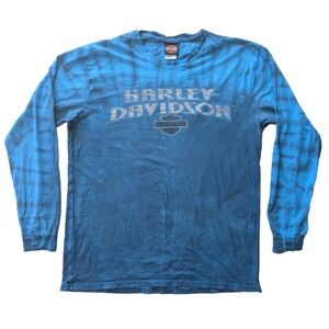 Harley Davidson Men's Large Blue Long Sleeve Wolverine Clinton Township Michigan